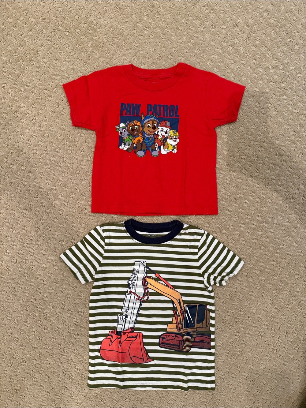 2 Pack! Carter’s Tees Paw Patrol and Construction | Size 4/4T